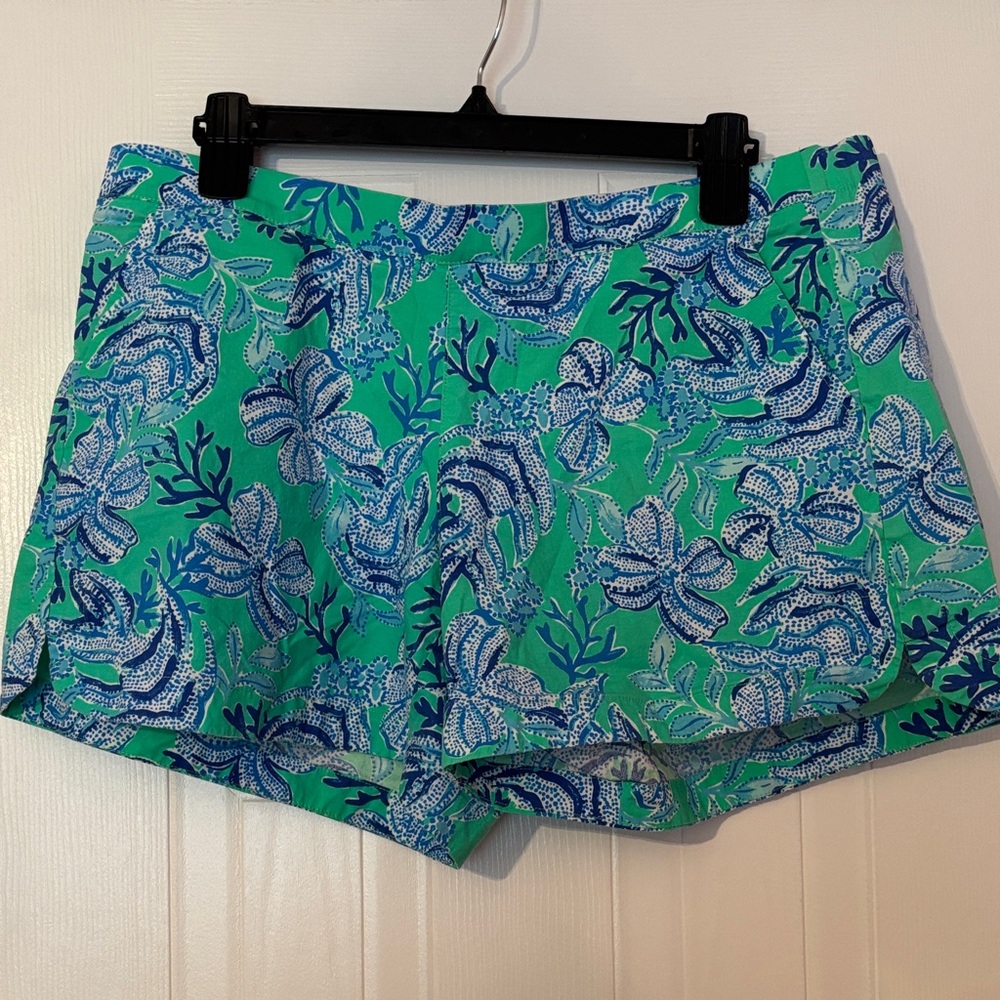 Lilly Pulitzer Turquoise Green Floral Shorts